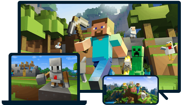 Minecraft en diversos dispositivos.