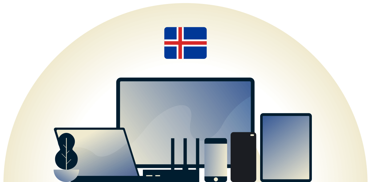 VPN islandese che protegge una varietà di dispositivi.